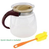 Tea Kettle, YIFAN 65 oz Stovetop Glass Kettle Heat-resistant Healthy Coffeepot for Gas Stove Radiant Cooker N5