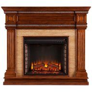 Southern Enterprises Faircrest Electric Fireplace Oak Saddle