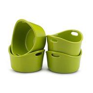 Rachael Ray Stoneware Green 10-oz Bubble and Brown Ramekins (Set of 4)