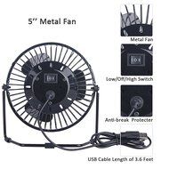 5&quot; Small Desk Fan Personal Quiet for Home and Office with 2 Speeds Mini USB Table Fan N2