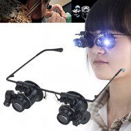 Eye Jeweler Watch Repair 20X Magnifier Magnifying LED Light Glass Loupe Lens N2