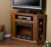 Holly &amp; Martin Ponoma Convertible Media Electric Fireplace, BRN MAHOGANY
