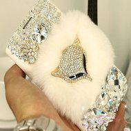 Spritech(TM) PU Leather Bling Phone Case For Iphone 7 4.7inch,Handmade Blue Crystal Flower Accessary Design Cellphone... N2
