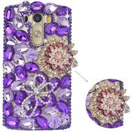 LG G Stylo Case, LG G Stylo Bling Case-Spritech(TM) 3D Handmade Colorful Diamond Bling with Butterfly Flower Decoration... N18