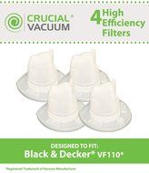 4 Black &amp; Decker Washable VF110 Filters Fit CHV9610, CHV1210, CHV1410, CHV1410B &amp; CHV1510, Designed &amp; Engineered...