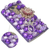 LG G Stylo Case, LG G Stylo Bling Case-Spritech(TM) 3D Handmade Colorful Diamond Bling with Butterfly Flower Decoration... N21