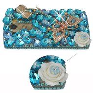 LG G Stylo Case, LG G Stylo Bling Case-Spritech(TM) 3D Handmade Colorful Diamond Bling with Butterfly Flower Decoration... N24