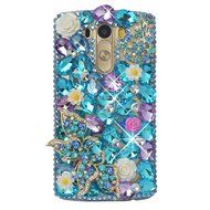 LG G Stylo Case, LG G Stylo Bling Case-Spritech(TM) 3D Handmade Colorful Diamond Bling with Butterfly Flower Decoration... N25