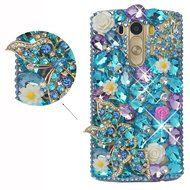 LG G Stylo Case, LG G Stylo Bling Case-Spritech(TM) 3D Handmade Colorful Diamond Bling with Butterfly Flower Decoration... N26