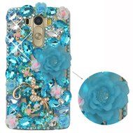 LG G Stylo Case, LG G Stylo Bling Case-Spritech(TM) 3D Handmade Colorful Diamond Bling with Butterfly Flower Decoration... N29