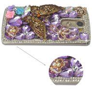 LG G Stylo Case, LG G Stylo Bling Case-Spritech(TM) 3D Handmade Colorful Diamond Bling with Butterfly Flower Decoration... N30