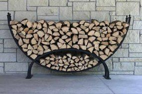 Steel Crescent Log Rack Size: 36&quot; H x 60&quot; W x 15&quot; D