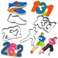 Gone For a Run Runner&#039;s Cookie Cutters (Set of 4) (13.1, 26.2, Shoe and Runner)