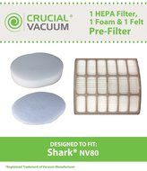 Shark NV80 UV420 HEPA Filter, Foam &amp; Felt Filter, Part # XHF80 &amp; XFF80
