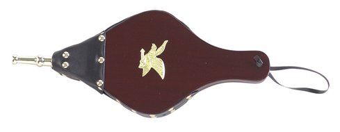 Uniflame, C-6159, 15 in. Dark Stained Hand Carved Bellow with Medallion