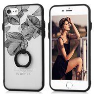 iPhone 7 Case (4.7 inch) - 360 Degree Rotating Ring Holder Kickstand Shockproof Soft TPU Skin Bumper Frame + PC... N27