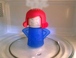 WaLaiKa@ Angry mum image microwave cleaner Microwave oven Steam cleaner container MaMa's best helper(Purple) N3