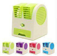 MeMeDa 5V 2.5W Mini USB Portable Dual Air Outlet Desktop Bladeless Air Conditioning Cooling Fan (Blue) N2