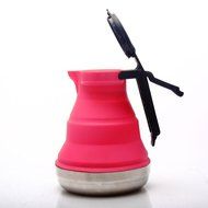 Life Boost Portable Foldable Silicone Tea Kettle Teapot Stainless Steel Base Extreme Heat Resistance &amp; Versatility-Green... N7