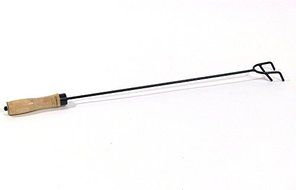 Sunnydaze Fire Pit Poker with Wood Handle, 26 Inch Long