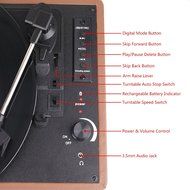 Musitrend Bluetooth Turntable Portable Suitcase Record Player with Built-in Speakers, USB/SD Recorder, Rechargable... N2
