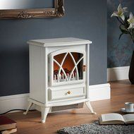 VonHaus 1500W Electric Stove Heater &ndash; Portable Home Fireplace with Log Burning Flame Effect (16.8W x 10.8L x 20H... N9