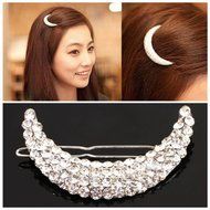 Womens Cute Beauty Crystal Moon Rhinestone Headwear Hairpin Hair Clip Jewelry
