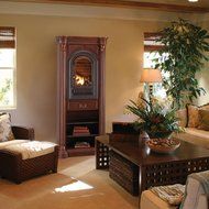 HearthSense Liquid Propane Vent Free Gas Tower Fireplace- 20,000 BTU- Cherry Finish N2