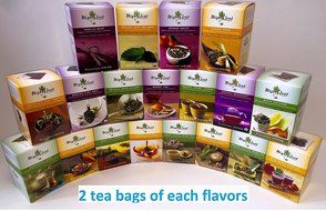 PowerTea Medley Gift Box Mighty leaf Variety 40 Tea Bags with Power for Apple Honey Sticks N5