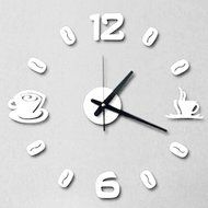 MuLuo American Style Living Room Coffee Cup DIY Wall Clock 3D Wall Stickers Watches Three colors red N3