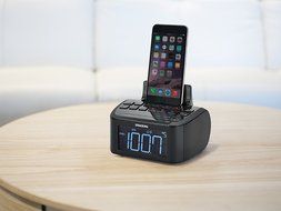 Sangean Compact AM/FM Dual Alarm Clock Radio with Large Easy to Read Backlit LCD Display &amp; Lightning Connector... N5