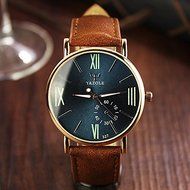 Men's Date Leather Stainless Steel Sport Quartz Noctilucent Wrist Watch Fashion