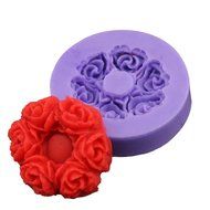 Wreath Shaped Flower Cake Fondant Sugarcraft Decorating Soap Clay Silicone Mold