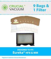 1 Eureka HF8 Mighty Mite HEPA Filter &amp; 9 MM Bags, Part# 60666, 60666A, 60666B, 60666-6, 60295, 60296 &amp; 60297,...