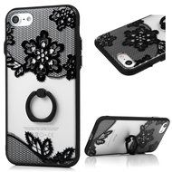 iPhone 7 Case (4.7 inch) - 360 Degree Rotating Ring Holder Kickstand Shockproof Soft TPU Skin Bumper Frame + PC... N34