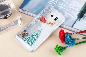 Galaxy Note 5 Case,Galaxy Note 5 Liquid Cover,PHEZEN Christmas Tree Santa Claus Design Cool Quicksand Moving Stars... N29