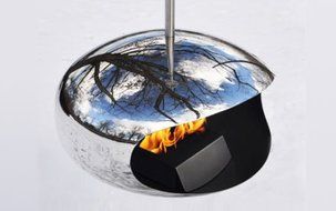 Cocoon Fires Ventless Ethanol Hanging Model Aeris Stainless Steel Fireplace N5