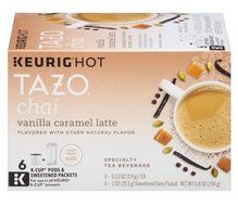 Tazo Vanilla Caramel Latte Specialty Tea 6 Keurig K-Cups + 6 Froth Packets