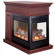 ProCom Full Size Electric Peninsula Fireplace With Remote Control - Coffee Glaze Finish, Model# SPE28RE-CG