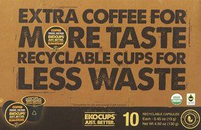 EKOCUPS Artisan Organic&nbsp;Sumatran Coffee, Dark roast, in Recyclable Single Serve Cups for Keurig K-cup Brewers,... N7