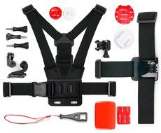 DURAGADGET Action Camera 17-in-1 Extreme Sports Accessories Bundle Compatible with the EasyPix GoXtreme Rallye...