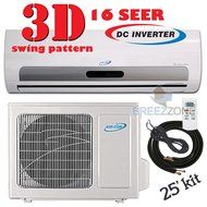 12000 Btu Air-Con Ductless Mini Split Air Conditioner Heat Pump System 16 SEER 110-120V Variable Speed DC Inverter...