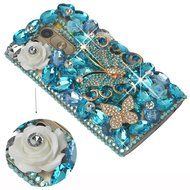 LG G Stylo Case, LG G Stylo Bling Case-Spritech(TM) 3D Handmade Colorful Diamond Bling with Butterfly Flower Decoration... N37
