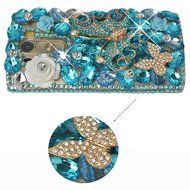 LG G Stylo Case, LG G Stylo Bling Case-Spritech(TM) 3D Handmade Colorful Diamond Bling with Butterfly Flower Decoration... N38