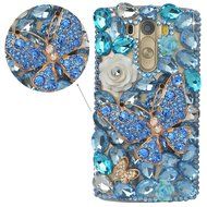 LG G Stylo Case, LG G Stylo Bling Case-Spritech(TM) 3D Handmade Colorful Diamond Bling with Butterfly Flower Decoration... N39
