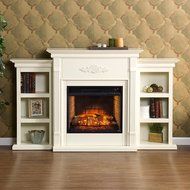 Southern Enterprises Tennyson Infrared Electric Fireplace in Ivory N3