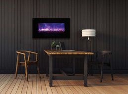Amantii Wall Mount / Flush Mount Series Electric Fireplace with Ice Media Kit, 60 Inch N23