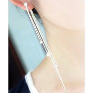 Party Linear Long Tassels Rhinestone Dangle diamante Eardrop Woman&#039;s Earrings N2