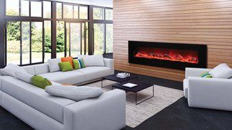 Amantii Wall Mount / Flush Mount Series Electric Fireplace with Ice Media Kit, 60 Inch N26