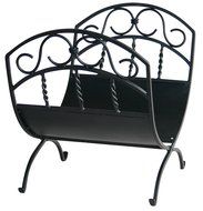 Black Wrought Iron Log Rack W/ Scrolls